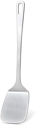 Stainless Steel Spatula, Metal Spatula Solid Turner, Heavy Duty Sturdy Spatulas for Kitchen Use, High Heat Resistant Cooking Utensils for Fish Eggs Pancakes, Dishwasher Safe, Easy to Clean, Silver by Unknown