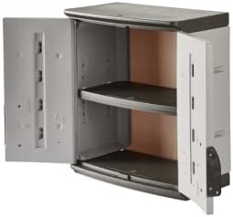Rubbermaid Wall Mounted Storage Cabinet with Doors 150-Pound Capacity Gray Lockable Three-Shelf Cubbard for Tools/Car Accessories/Cleaning in Home/Garage/Outdoor Areas - Image 3