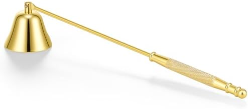 Vaincre Gold Stainless Steel Candle Snuffer with Long Decorative Handle by Vaincre