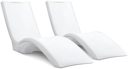Step2 Vero Pool Lounger 2-Pack, Weighted in-Pool Lounge Chairs for Tanning Ledge and Baja Shelf, White by Unknown