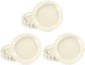 NatNarr 30 Pcs Dessert Plates Disposable, 7 Inch Ivory Wedding Paper Plates Scalloped Small Cake Appetizer Birthday Plate Cream Party Plate for Baby Bridal Shower, Engagement (Pack of 3) by NatNarr