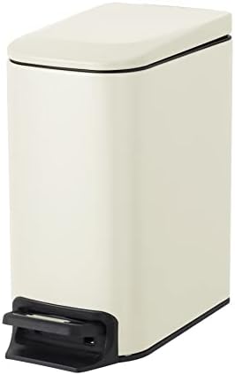 Cesun Small Bathroom Trash Can with Lid, 1.6 Gal, Soft Close, Creamy White by Cesun