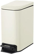 Cesun Small Bathroom Trash Can with Lid, 1.6 Gal, Soft Close, Creamy White by Cesun