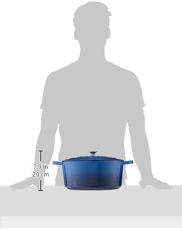 Crock Pot Artisan 7-Quart Oval Enameled Cast Iron Dutch Oven – Sapphire Blue, Heavy-Duty Cookware for Slow Cooking, Roasting, Baking with Lid - Image 3