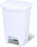 Glad 13 Gallon Trash Can with Clorox Odor Protection | Plastic Kitchen Waste Bin | Hands Free with Step On Foot Pedal and Garbage Bag Rings, White by GladTrashFoodStorage