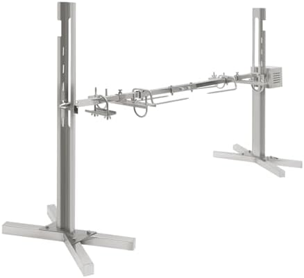 53" Electric BBQ Rotisserie Grill Kit, 88LBS Capacity Universal Roaster Stand, 110V Automatic 25W Rotatable Motor, Height Adjustable Spit Roaster Stand for Roasting Pig Lamb by Unknown