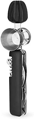 HOST All in One Bartender Multitool Set, 10 in 1 Bar Tool with Strainer, Muddler, Reamer, Jigger, Stirrer, Zester, Corkscrew, Opener, Knife and Channel Knife for Camping, Travel and Outdoor Use by HOST