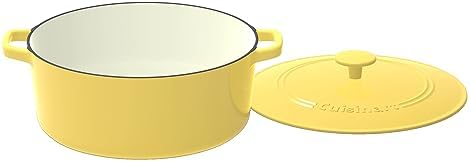 Cuisinart Chef's Classic Enameled Cast Iron Dutch Oven with Lid, Porcelain Enameled Interior, Oven Safe, Induction Compatible, 7-Quart, Round, Yellow - Image 2