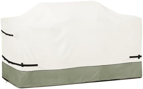 Bitubi 98 Inch Island Grill Cover - 600D Heavy Duty Waterproof All Weather Protection Extra Large Grill Cover,Beige&Grayish Green by PatioFurnitureCovers