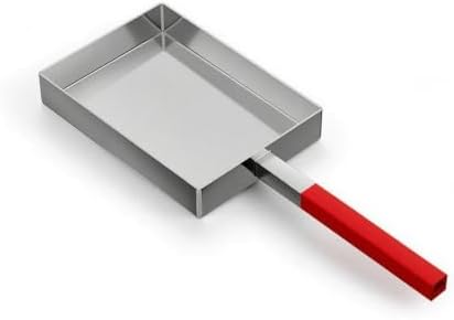 Outdoor Cooking Griddle Skillet Frying Pan Flat Pan Stainless Steel Uncoated Metal Surface and Balanced Straight Handle suitable for meal prep, 23x16x4cm, 2.0mm Thickness by Unknown