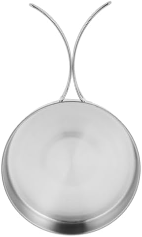 Frying Pan Lid Portable with Folding Handle Stainless Steel by NAMOARLY