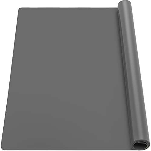 Ewen 31.6x23.5in Heat Resistant Mats for Countertop, 2mm Thick Extra Large Silicone Countertop Protector Mat for Baking Appliances Air Fryer Coffee Maker Kitchen Table Workbench Art Crafts Pad Gray by Ewen