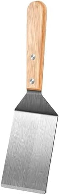 Stainless Steel Spatula Set, Metal Spatula for Cast Iron Skillet, Metal Spatulas for Kitchen Use with Wooden Handle, Ideal for Frying Steak, Pancake, Cookie, Burger, Brownie or Desserts by Volikos
