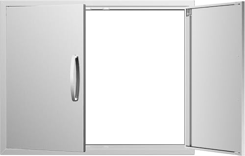 BBQ Access Double Doors 36Wx23H Flush Mount Stainless Steel Outdoor Kitchen Door for Outside Cabinets and BBQ Island by YourFriends