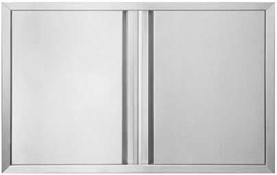 JIE JIN Outdoor Kitchen Door 30" W X 21" H Double Doors BBQ Access Door BBQ Island Door 304 Brushed Stainless Steel Flush Mount Door for Outdoor Kitchen BBQ Island Outdoor Cabinet Doors by JIEJIN