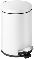 Cesun Small Round Bathroom Trash Can with Lid Soft Close, 1.2 Gal, White by Cesun