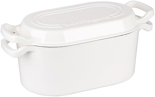 VORRINGARD Oval Dutch Oven Pot with Lid, Enamel Coating Cast Iron Bread Pans for Homemade Sourdough Bread Baking, Cooking, 4 Quart, White - Image 4