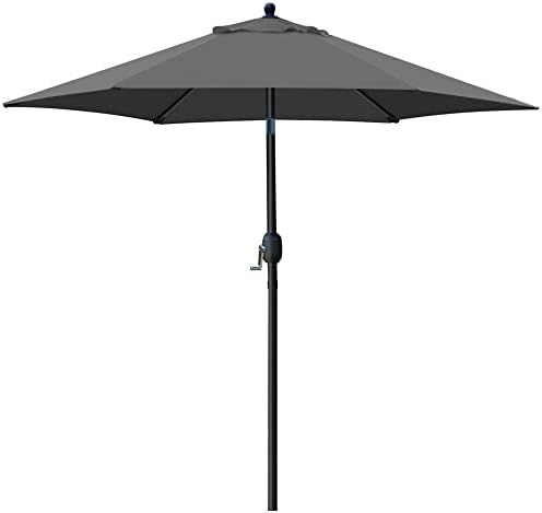 Sunnyglade 7.5' Patio Umbrella Outdoor Table Umbrella Tilt Crank Dark Grey by Sunnyglade