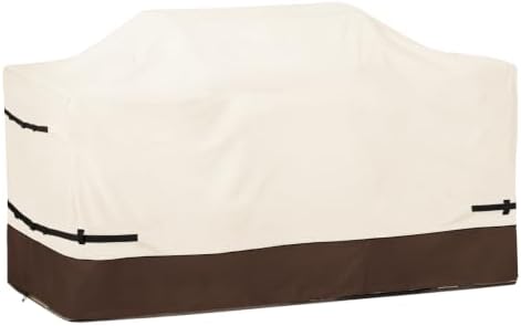 Extra Large Grill Cover Waterproof for Outdoor Kitchen Island Beige&Brown by Osileyo