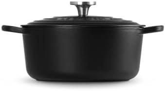 Le Creuset Enameled Cast Iron Round Dutch Oven, 5.5 qt., Licorice/Crucible - Image 4
