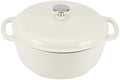Amazon Basics Enameled Cast Iron Dutch Oven Pot With Lid, 4.3-Quart, Round, Dual Handles, Heavy-Duty, Oven Safe for Stews, Roasting & Baking, White by AmazonBasics
