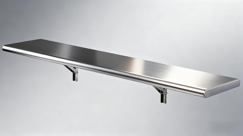 Concession Shelf 60"L x 14"W，22 gauge ASTM 304 Stainless Steel Folding Serving Food Shelf ，Wall Mount Shelving , Stainless Steel Shelf For Food Truck, grill area,BBQ working table, Restaurant .NSF by Picesa