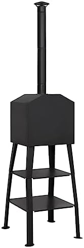 Outdoor Pizza Oven Charcoal Fired with 2 Fireclay Stones, Portable Garden Pizza Maker for Bread Cakes and Pies, Steel Wood Fired Outdoor Cooking Oven with Thermometer and Removable Ash Tray - Image 5