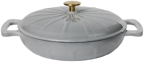 3.6 Quart Luxe Enamel Casserole with Gold Knob, Smoke by Lodge