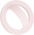 Magnetic Silicone Ring Grip Phone Holder, Rotating Finger Loop Ring Grip Holder, Soft and Portable, Strong Magnetic Attraction, Compatible with Magsafe Phone Case (Light Pink) by QxbBox