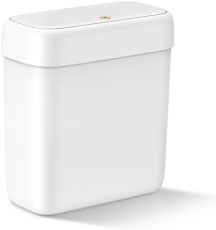 Small Bathroom Trash Can with Lid 2.6 Gallon Garbage Can with 20 Trash Bags by MOPALL