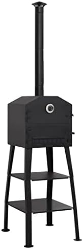 Outdoor Pizza Oven Charcoal Fired with 2 Fireclay Stones, Portable Garden Pizza Maker for Bread Cakes and Pies, Steel Wood Fired Outdoor Cooking Oven with Thermometer and Removable Ash Tray by Unknown