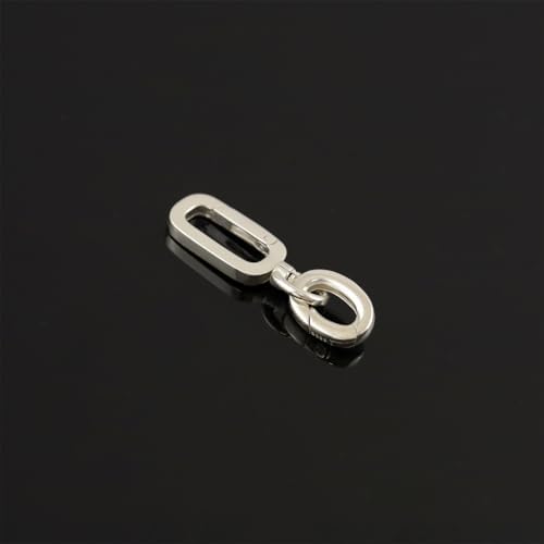 1PC 925 Sterling Silver Lobster Clasp with Oval Spring Gate Rings for Necklace Extension Buckle DIY Jewelry (Silver, M) - Image 4