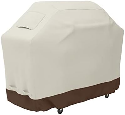 Amazon Basics Gas Grill Barbecue Cover, Weather Resistant, Anti-UV Protection with Secure Straps, Waterproof, 60 inch, Medium for Outdoor Grills, Beige by AmazonBasics