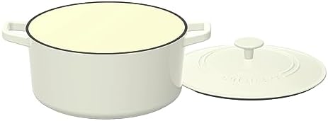 Cuisinart Chef's Classic Enameled Cast Iron Dutch Oven with Lid, Porcelain Enameled Interior, Oven Safe, Induction Compatible, 5-Quart, Round, Cream - Image 2