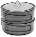 TOAKS Titanium Compact Cookset 2pcs – 800ml Pot and 400ml Pot with Lid，Seamless Nesting Design for Backpacking, Camping, and Outdoor Cooking by TOAKSOutdoor