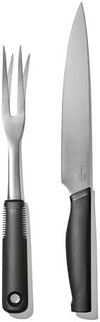OXO Carving Set |Soft-Grip Duo Designed for Effortless Carving and Serving |2-Piece Fork & Knife Set | Spear, Secure, Cut & Serve Roasted Meat by Unknown
