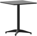 Flash Furniture 23.5 in Indoor/Outdoor Square Table with Base, Black by FlashFurniture