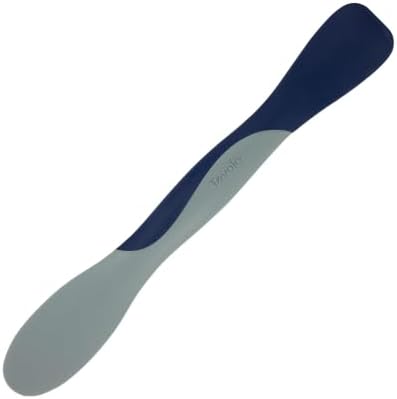Tovolo Mini Scoop and Spread Tool for Kitchen Meal Prep Small Sandwich Spreader Spatula for Peanut Butter Jelly, Silicone BPA Free Dishwasher Safe Scooper Spreader, Deep Indigo and Oyster Gray by Tovolo