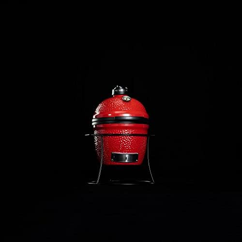 Kamado Joe Joe Jr 13.5-inch Portable Ceramic Charcoal Grill with Grill Stand, Stainless Steel Cooking Grate, Heat Deflectors and Ash Tool in Red, Model KJ13RH - Image 6