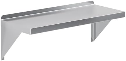 AmGood 12" x 30" Stainless Steel Wall Shelf | Appliance & Equipment Metal Shelving | Kitchen, Restaurant, Garage, Laundry, Utility Room | Heavy Duty | Turned-Down Edge | NSF Certified by AmGood