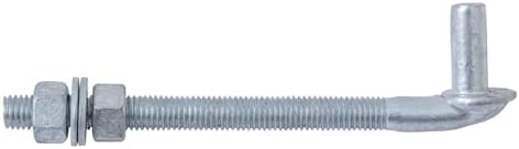 VIVIDA 8 Inch J Bolt Gate Hinge, Heavy Duty 5/8" Gate Hinge Bolt, 1-Pack by VIVIDA