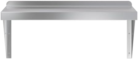 AmGood 12" Width x 24" Length | Stainless Steel Wall Shelf | Turned-Down Edge | Metal Shelving | Heavy Duty | Commercial Grade | Wall Mount | NSF Certified - Image 4