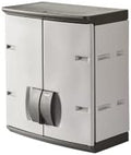 Rubbermaid Wall Mounted Storage Cabinet with Doors 150-Pound Capacity Gray Lockable Three-Shelf Cubbard for Tools/Car Accessories/Cleaning in Home/Garage/Outdoor Areas by Rubbermaid