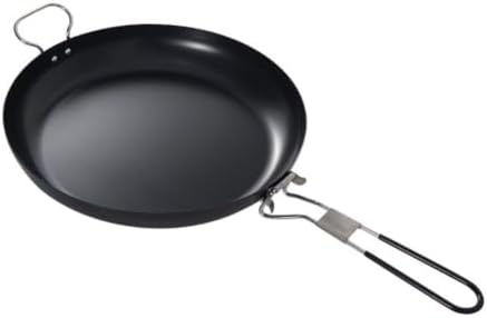 Camping Frying Pan Coated Folding Handle Iron Outdoor Cooking Cookware Skillet Storage Bag Set Hiking Climbing Picnics Fireplace Bushcraft (12 inches) - Image 7