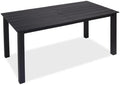ZHUSI Patio Table, HIPS Outdoor Dining Table with Umbrella Hole, Black by ZHUSI