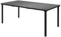 70.8" 6‑8 Person Outdoor Dining Table, HDPE Wood Grain Patio Table Metal Frame, Weather Resistant Rustproof Easy Clean Rectangular Table for Backyard Garden Deck, Black Woodgrain by OutdoorOasisFurniture