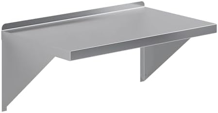 AmGood 18" x 30" Stainless Steel Wall Shelf | Appliance & Equipment Metal Shelving | Kitchen, Restaurant, Garage, Laundry, Utility Room | Heavy Duty | Turned-Down Edge | NSF Certified by AmGood