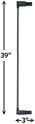 MidWest Homes for Pets Steel Pet Gate Extension; Pet Gate Extension Measures 3' Wide x 39' High in Textured Graphite (Fits MW Model # 2939SG & 2939SG-WD) - Image 2