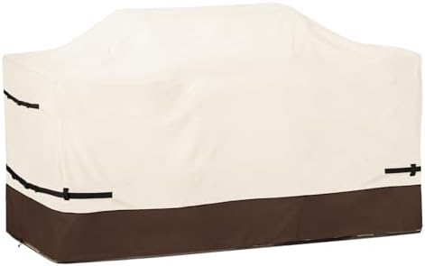 86 Inch Island Grill Cover - 600D Heavy Duty Waterproof All Weather Protection Outdoor Cover,Beige & Brown by Osileyo