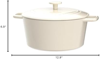 Cuisinart Chef's Classic Enameled Cast Iron Dutch Oven with Lid, Porcelain Enameled Interior, Oven Safe, Induction Compatible, 7-Quart, Round, Cream - Image 4